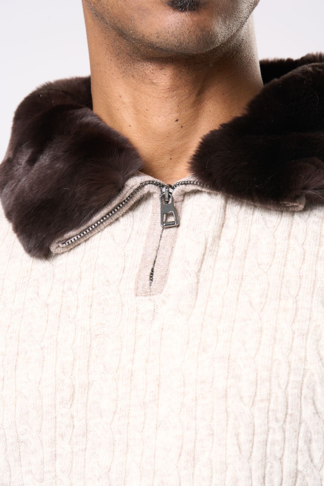 Classic Knit Sweater in Beige