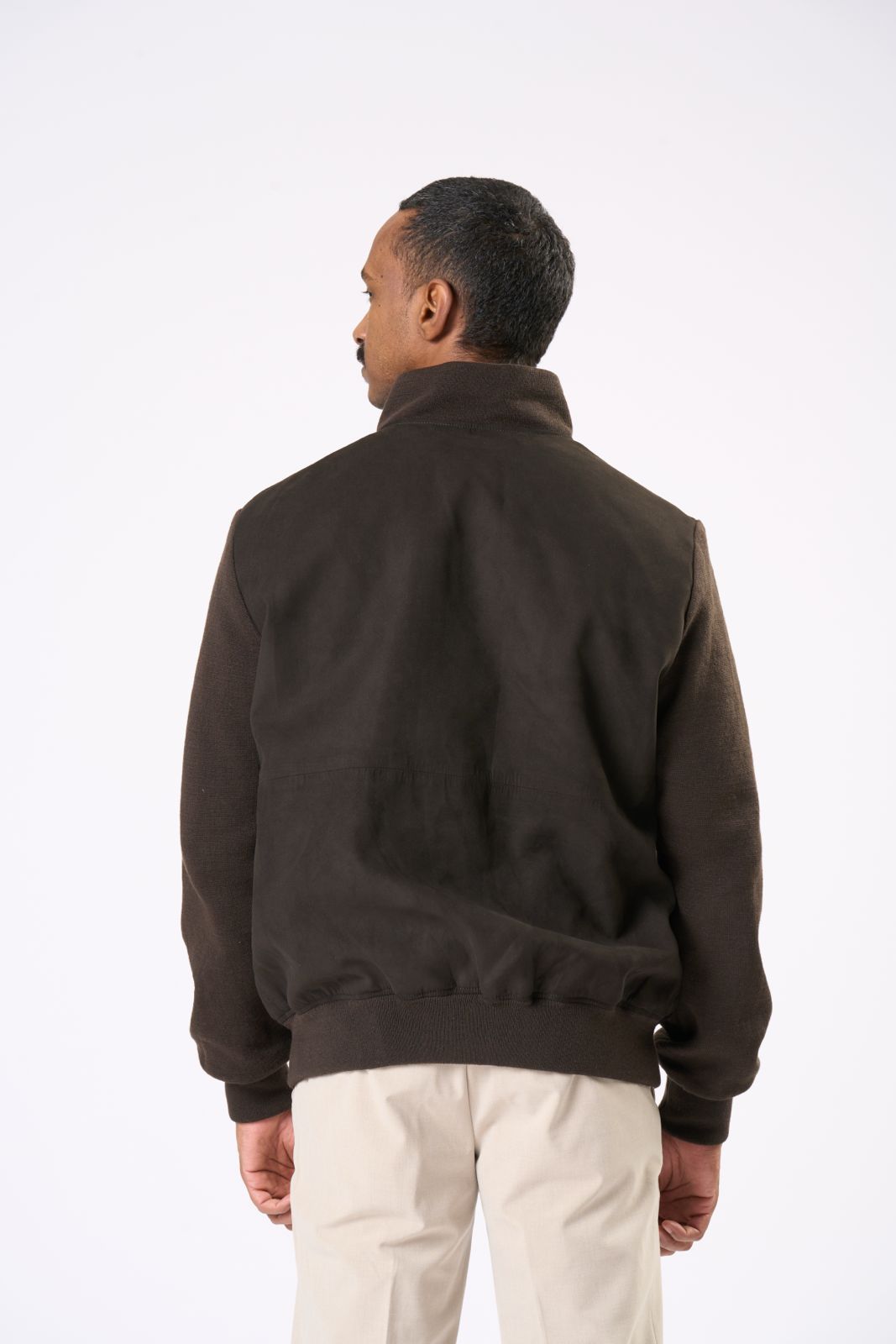 Suede Bomber Jacket in Brown
