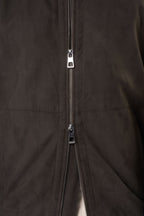 Suede Bomber Jacket in Brown