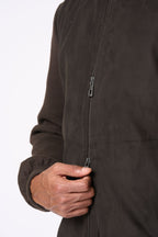 Suede Bomber Jacket in Brown