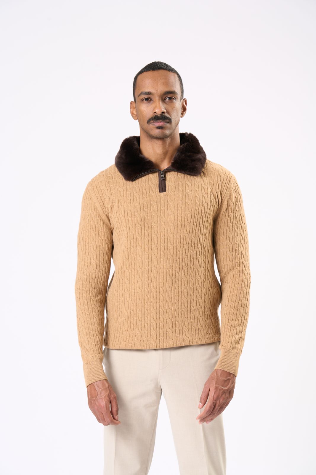 Classic Knit Sweater in Camel