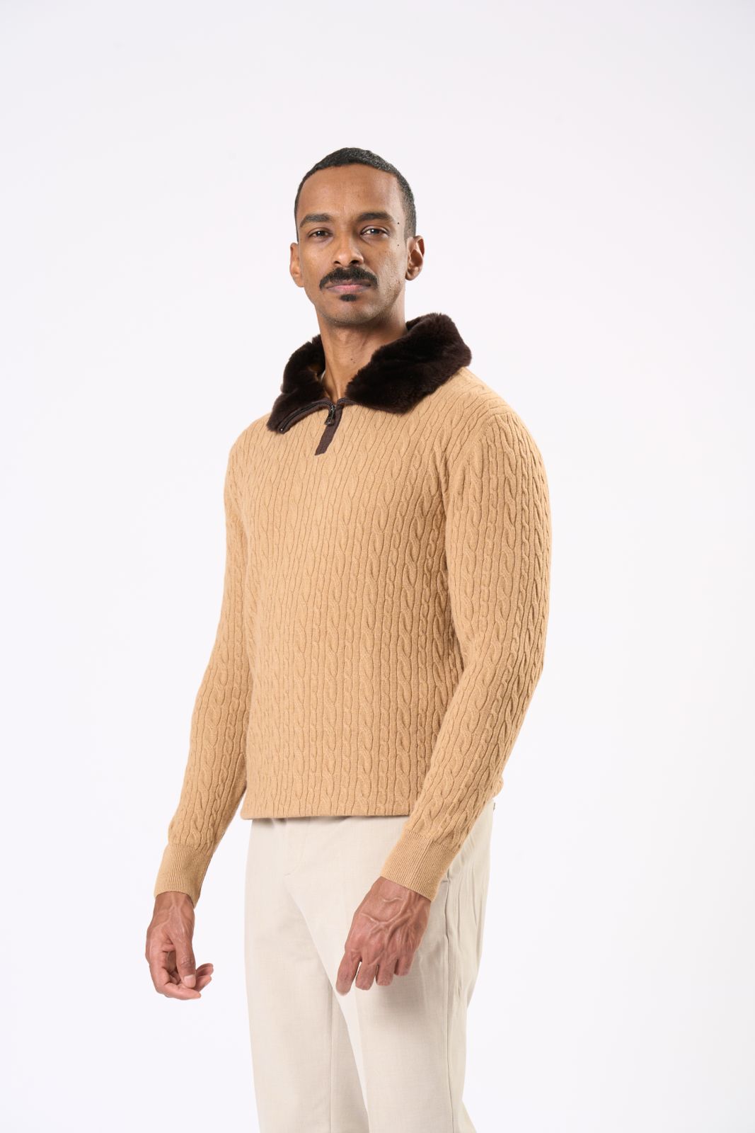 Classic Knit Sweater in Camel