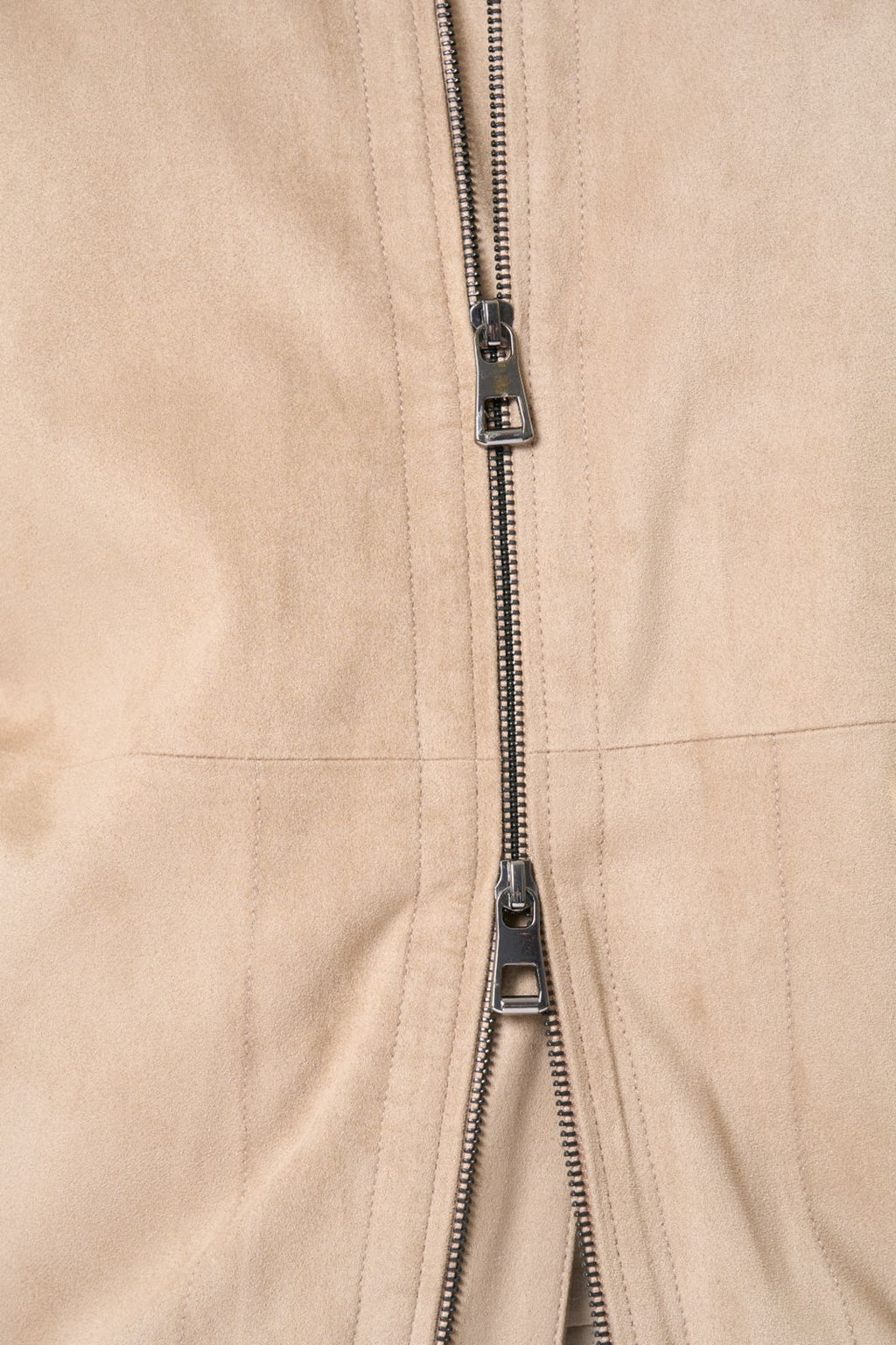 Suede Bomber Jacket in Beige