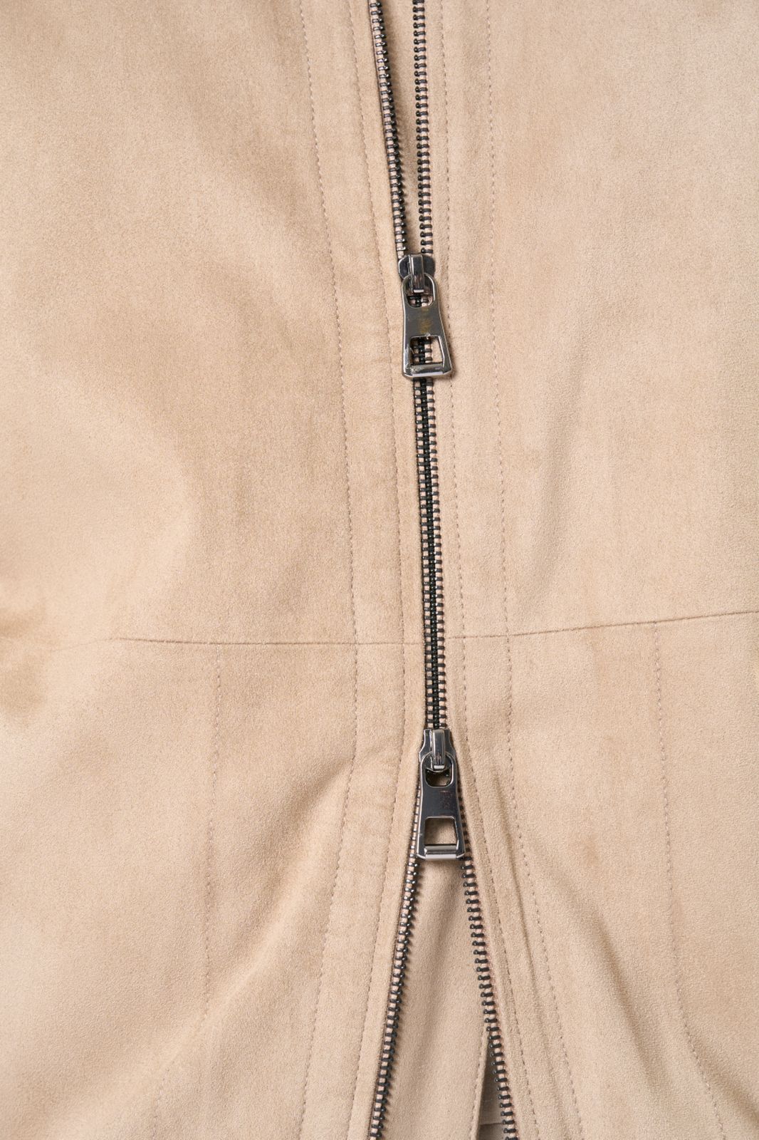 Suede Bomber Jacket in Beige