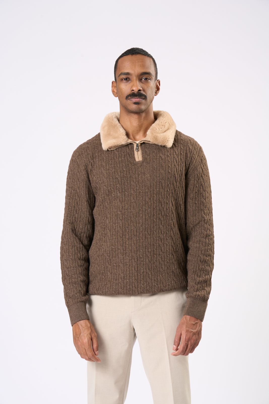 Classic Knit Sweater in Brown