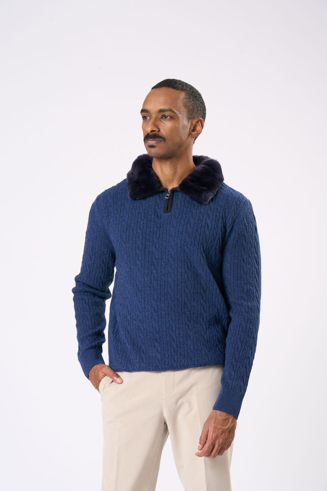 Classic Knit Sweater in Navy