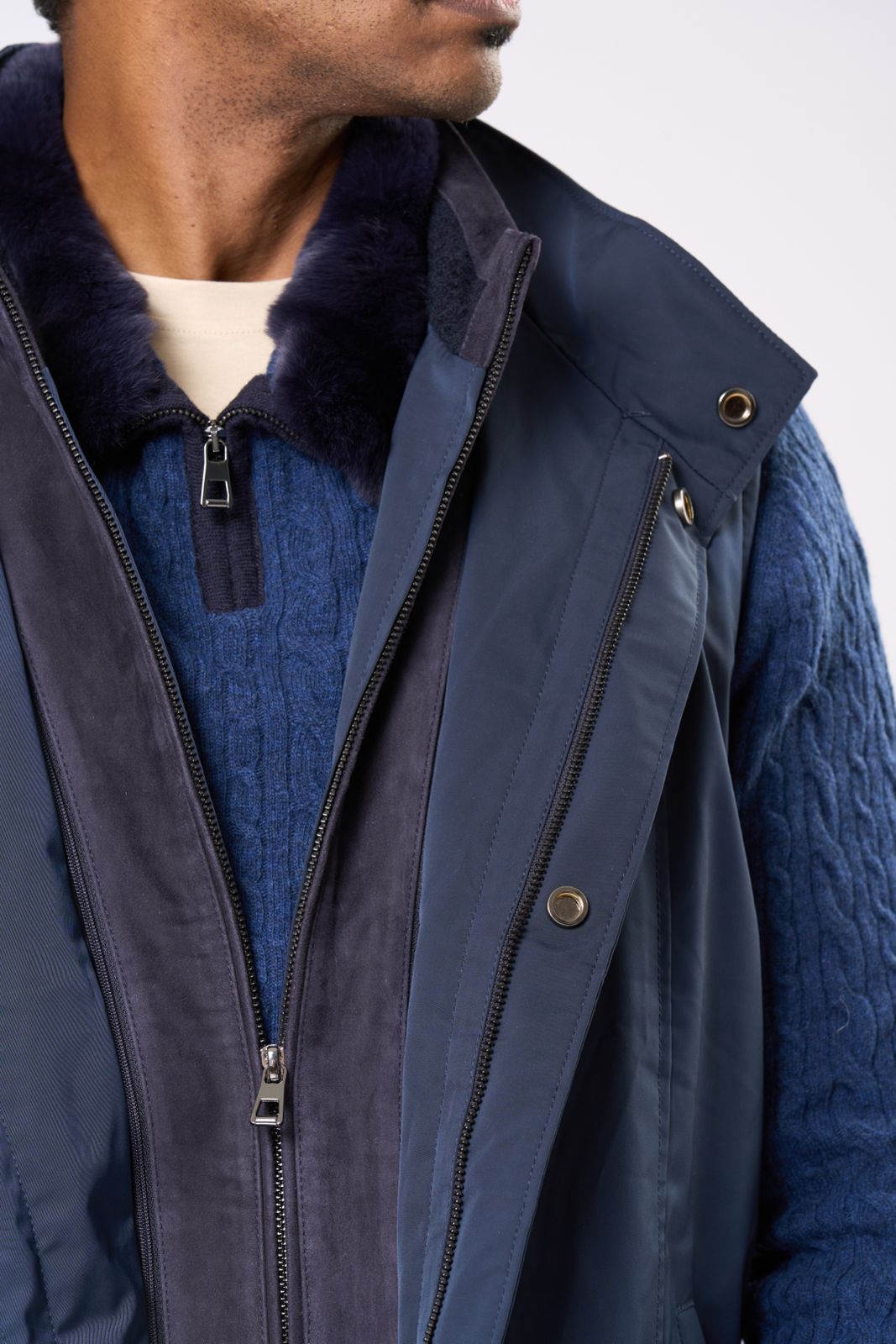 Double Vest in Navy – Navy & Baby Blue Strap