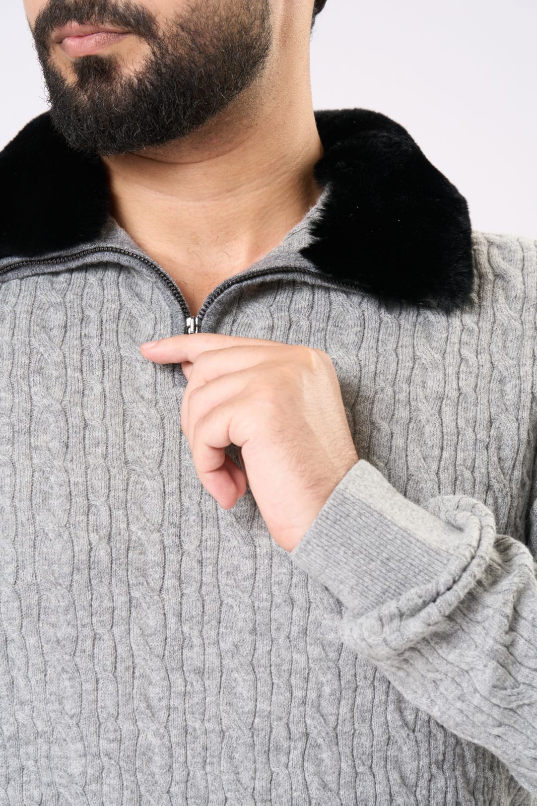 Classic Knit Sweater in Grey