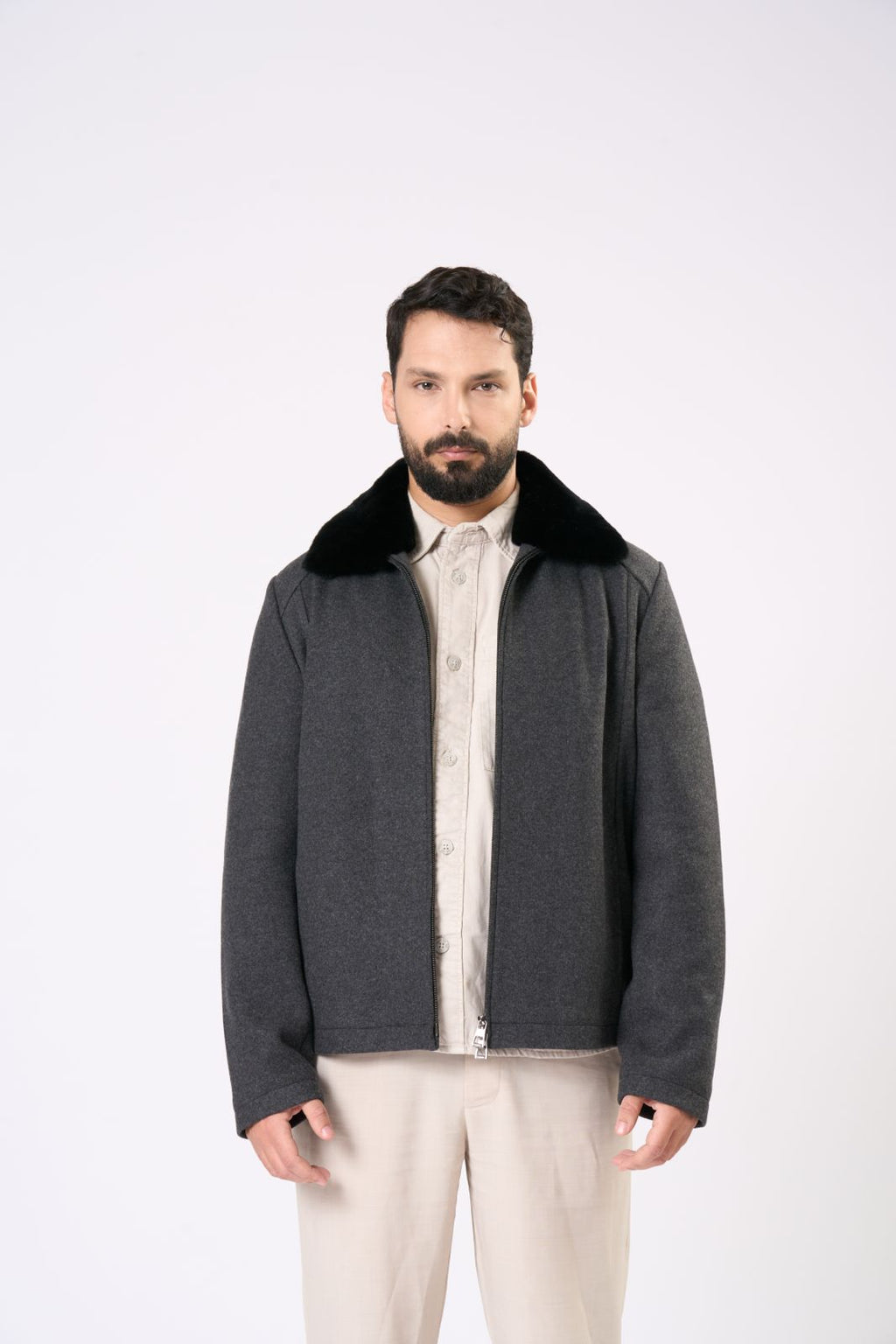 Classic Cashmere Jacket in Grey