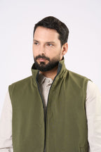 Waterproof reversible vest - In Green & Olive