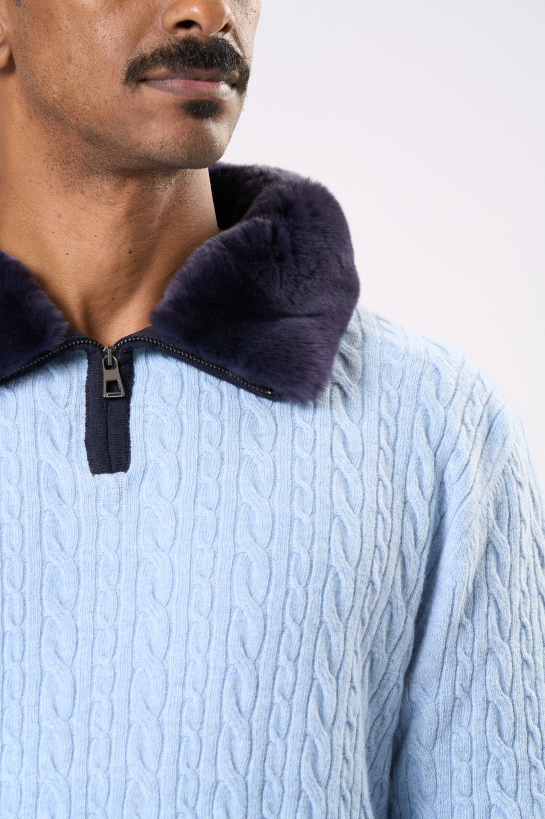 Classic Knit Sweater in Baby Blue