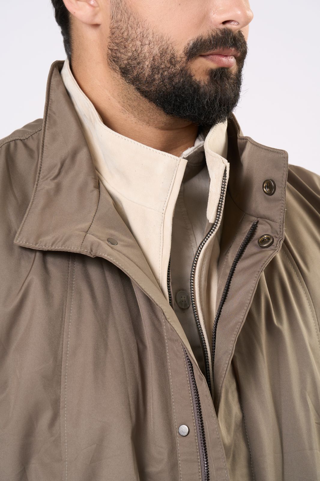 Double Vest in Olive – Olive & Beige Strap