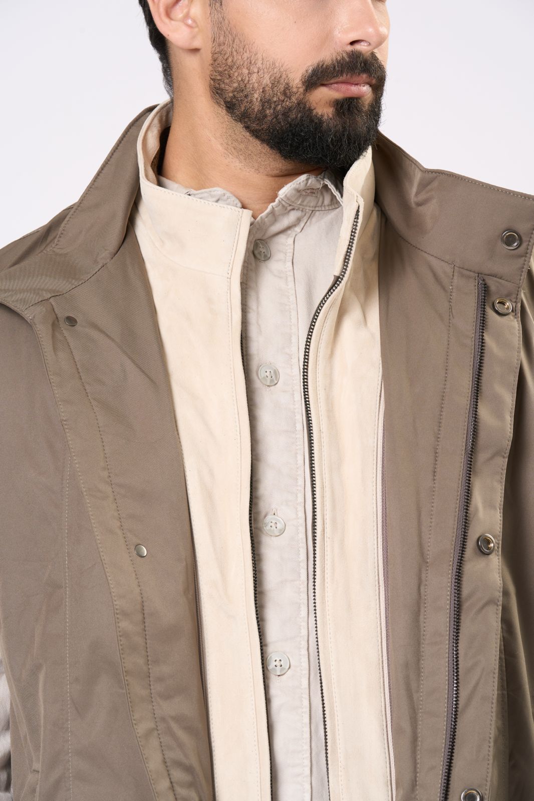 Double Vest in Olive – Olive & Beige Strap