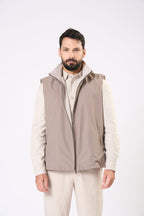 Waterproof reversible vest - In Olive & Cream