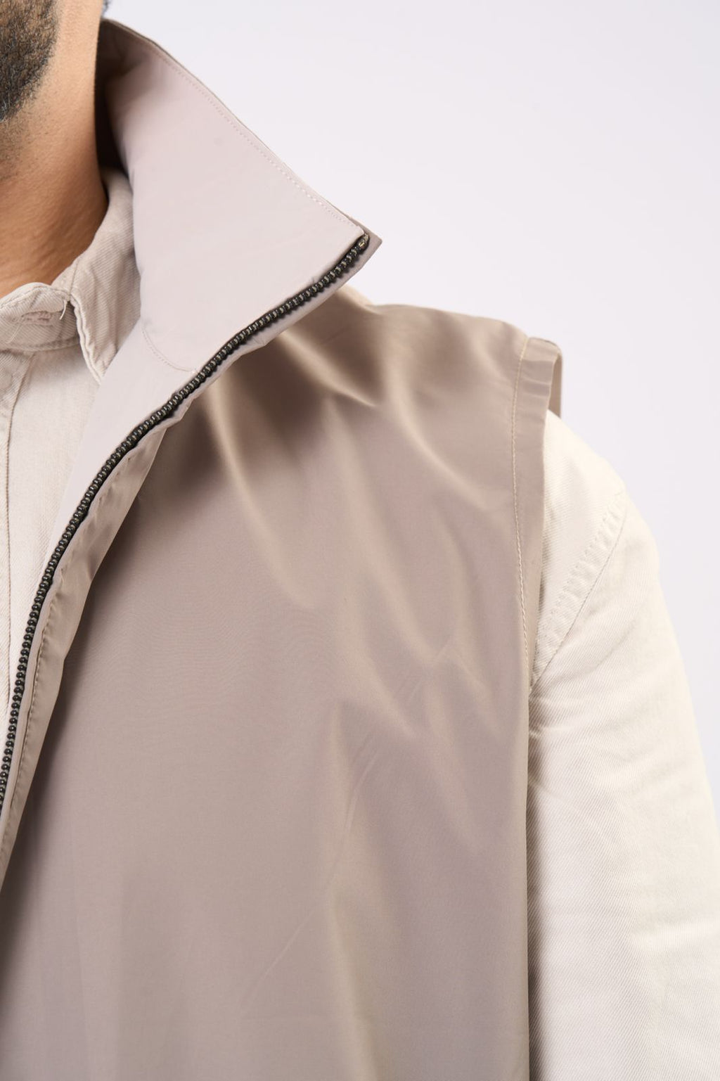 Waterproof reversible vest - In Olive & Cream