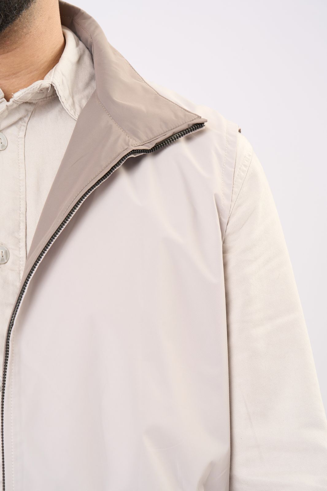 Waterproof reversible vest - In Olive & Cream